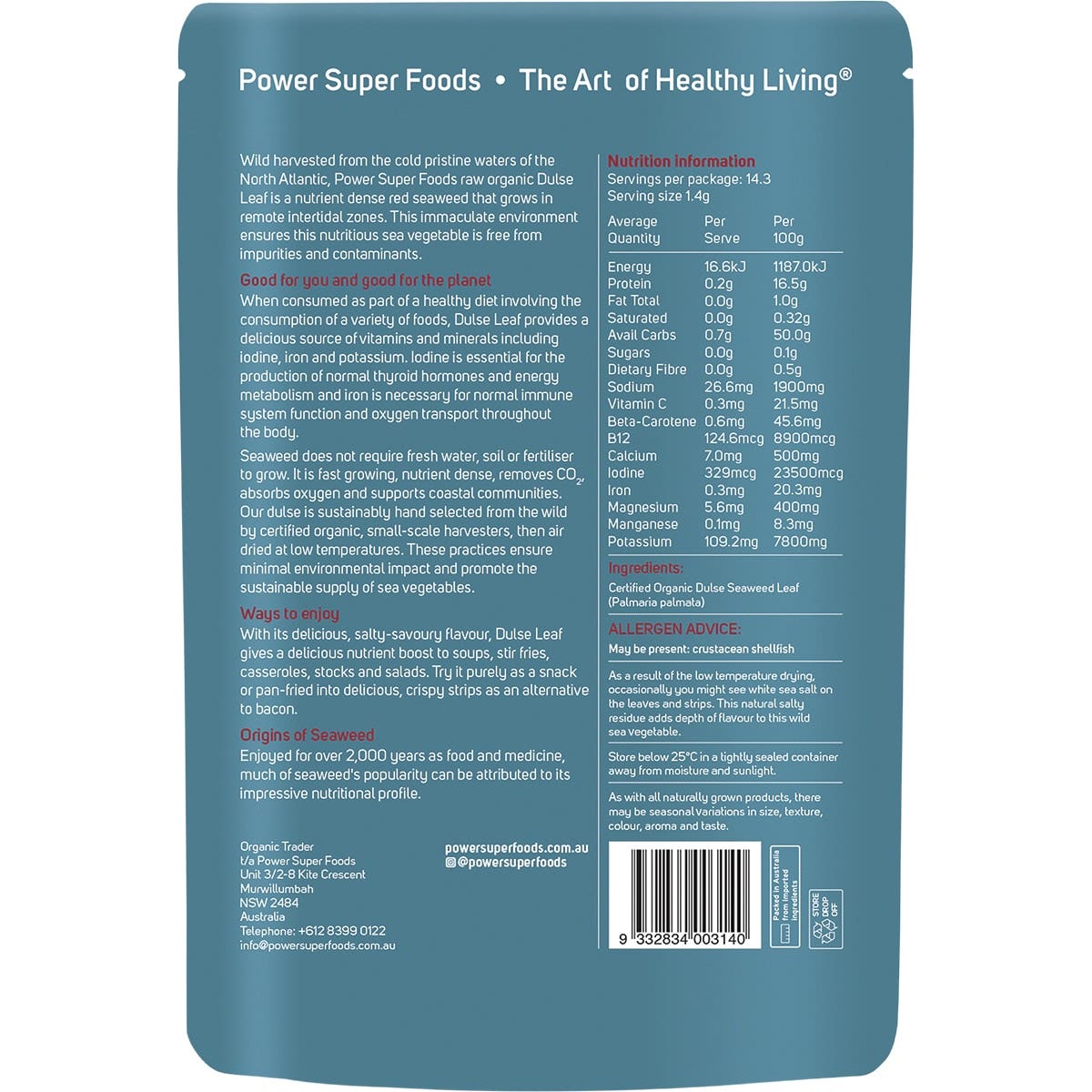 Power Super Foods Dulse Leaf Organic 20g