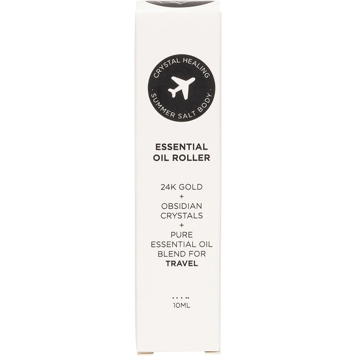 SUMMER SALT BODY Essential Oil Roller With 24K Gold Travel - Obsidian Crystals 10ml