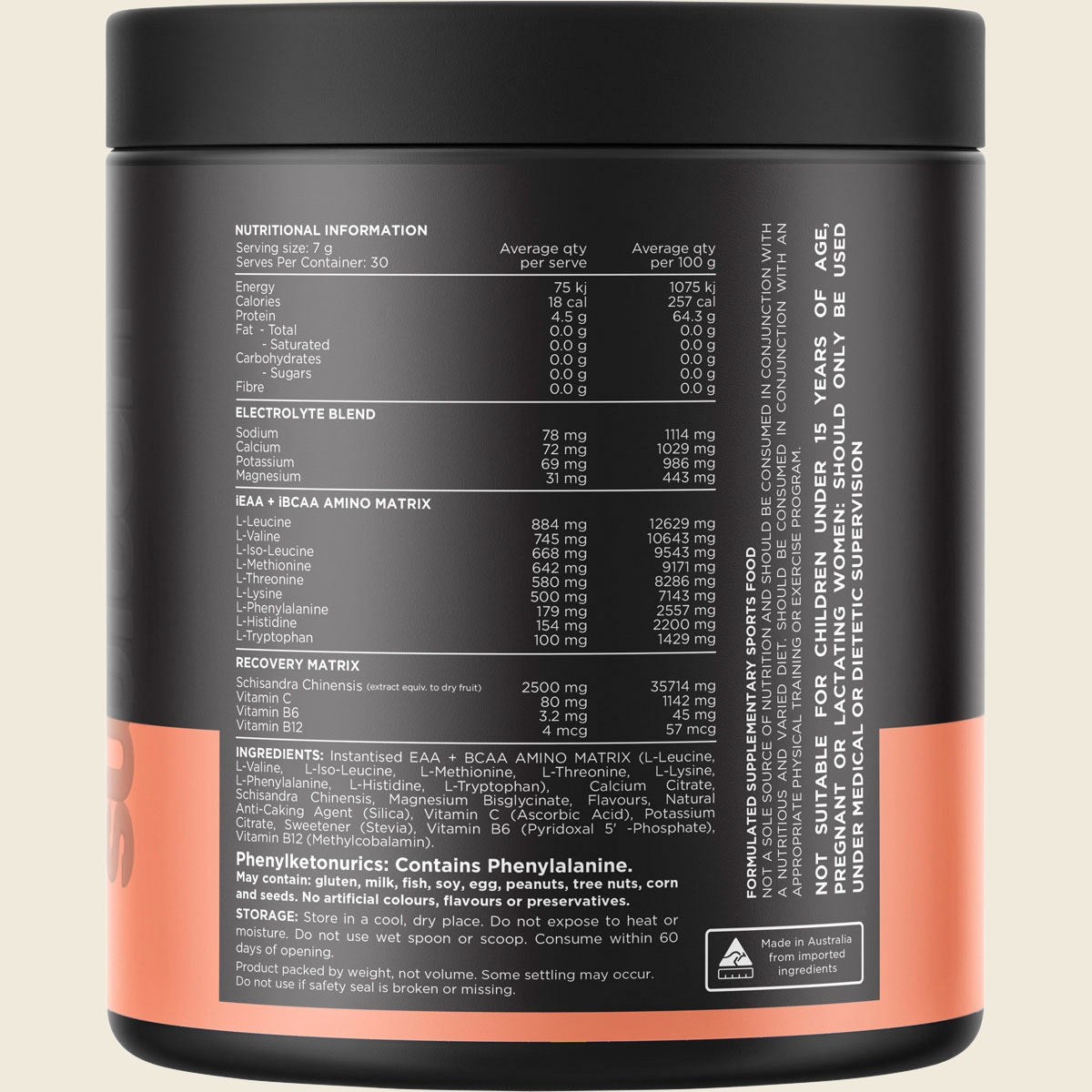 Switch Nutrition Amino EAA & BCAA Electrolyte Recovery Mango Kiwi 210g