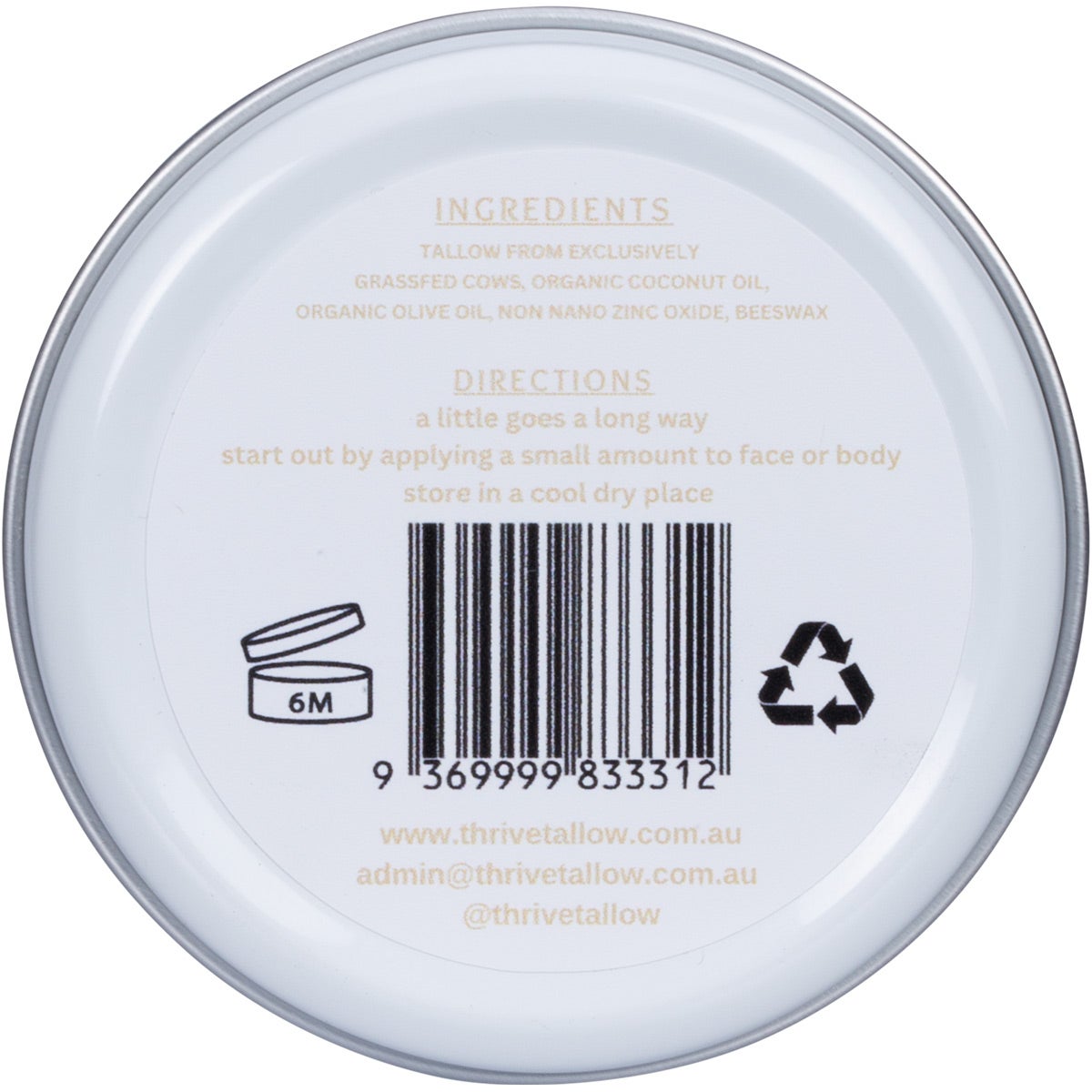 Thrive Tallow Non Tinted Sun Balm With Zinc 70ml