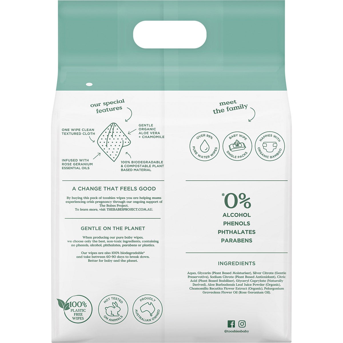 Tooshies Eco Wipes Value Pack Aloe Vera & Chamomile 280PK
