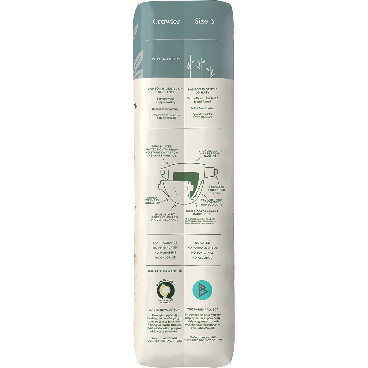 Tooshies Eco Nappies Size 3 Crawler 6-11kg 44pk