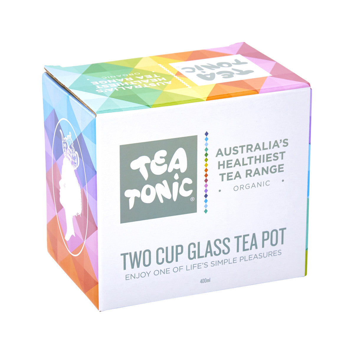 Tea Tonic Glass Tea Pot Square (2 cup volume) 400ml