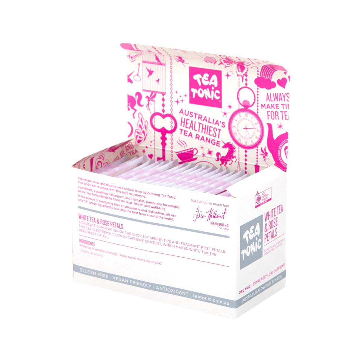 Tea Tonic Organic White Tea & Rose Petals Tea x 20 Tea Bags