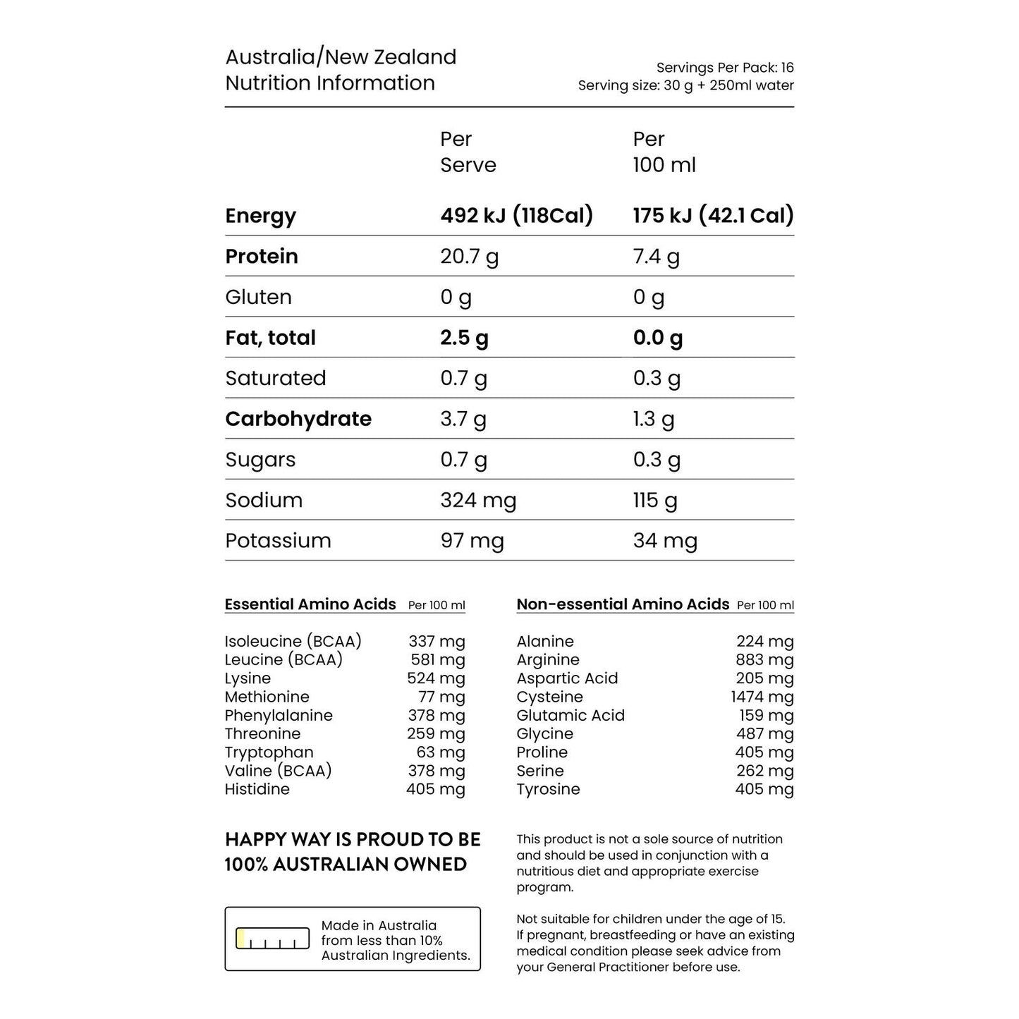 HAPPY WAY Ashy Bines Vegan Protein Powder Triple Choc Fudge 500g