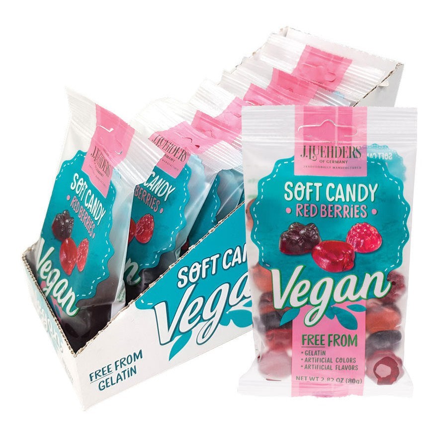J LUEHDERS Soft Vegan Candy Red Berries 10x80g