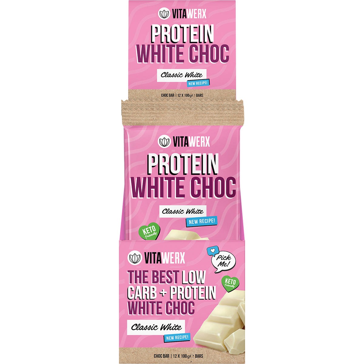 Vitawerx Protein White Choc Bar 12x100g