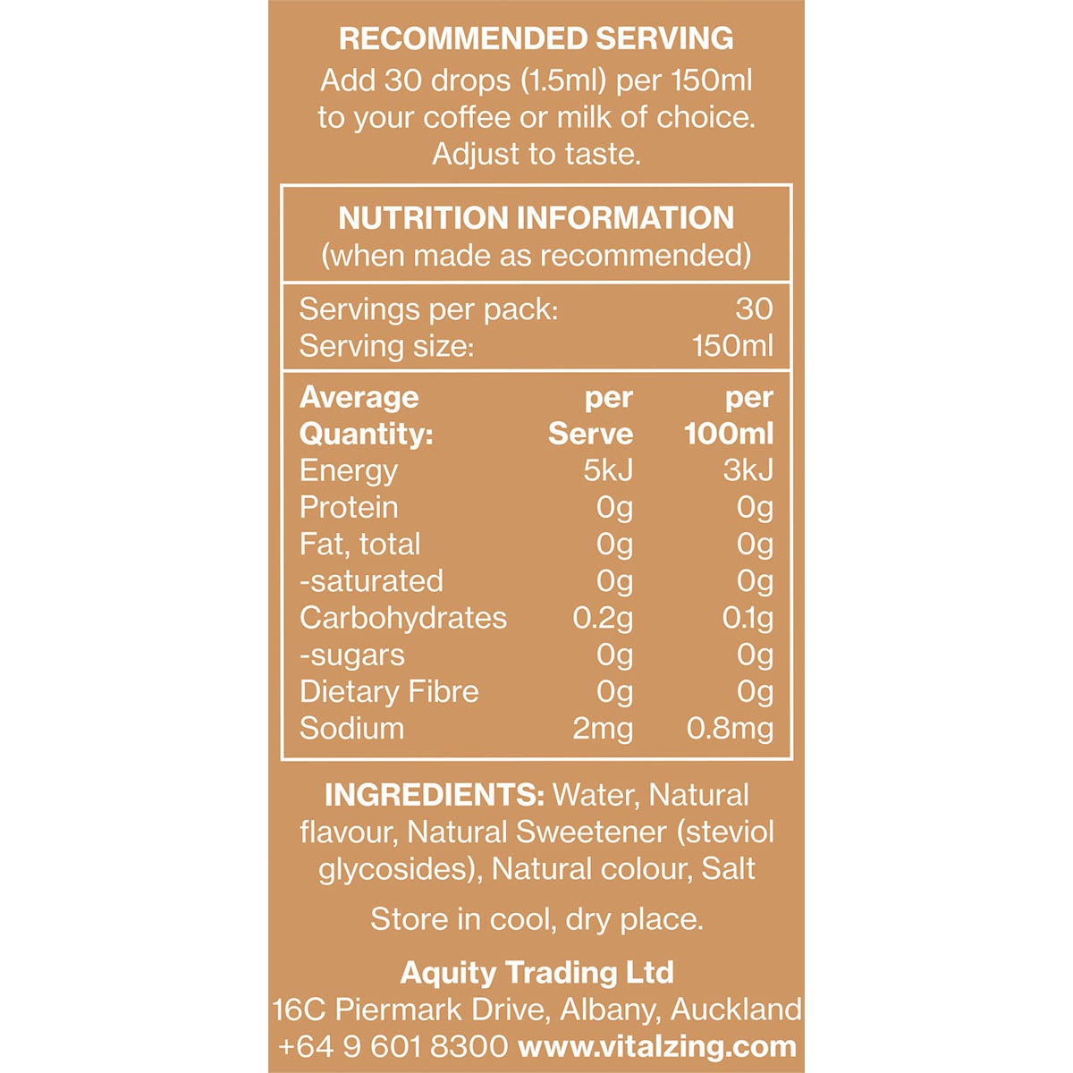Vital Zing Café Drops Caramel 40ml