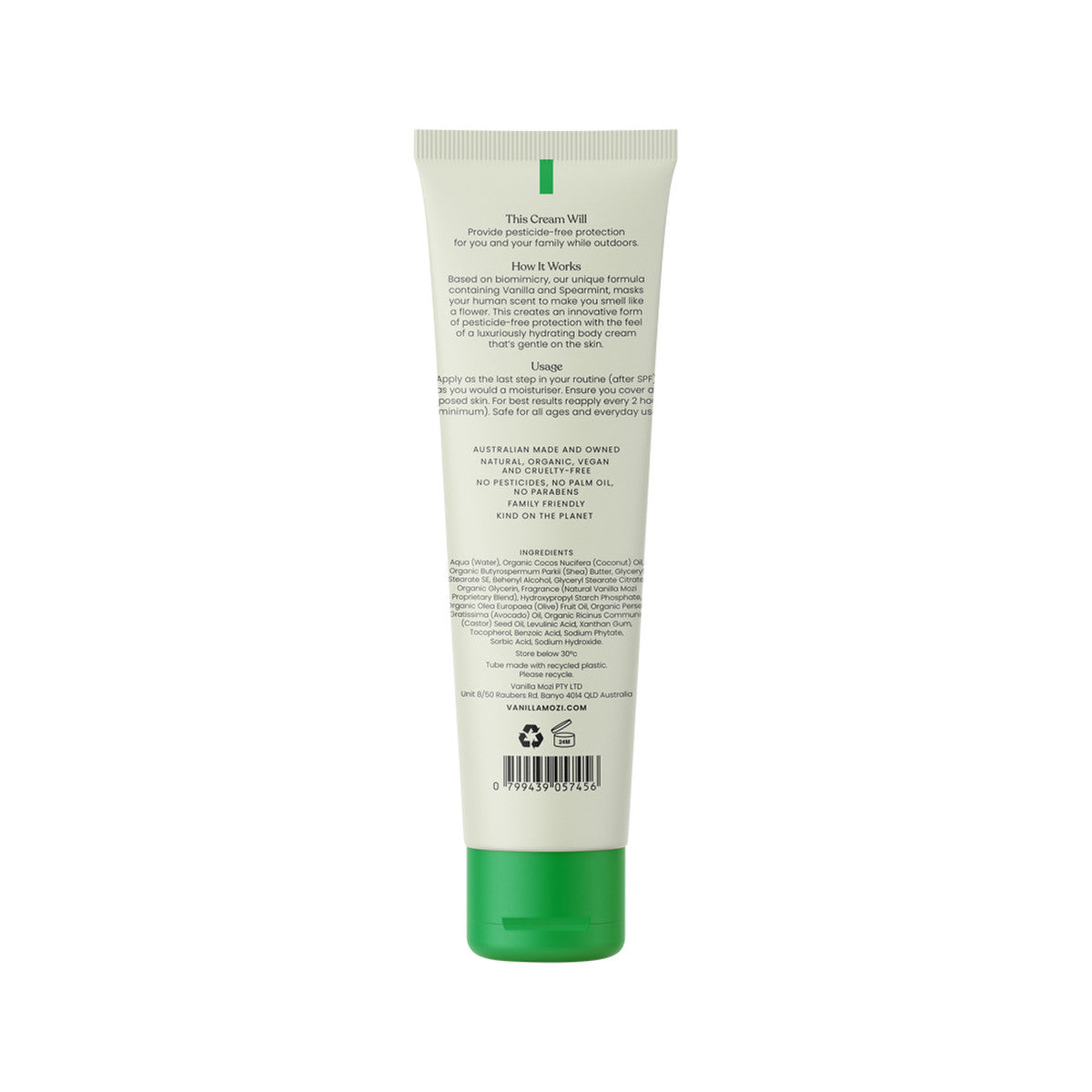 Vanilla Mozi Bite-Proof Body Cream Vanilla & Spearmint 125ml