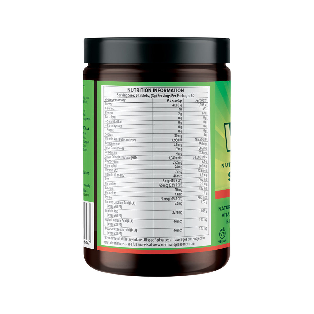 Martin & Pleasance Vital Plant Based Hawaiian Pacifica Spirulina 300t