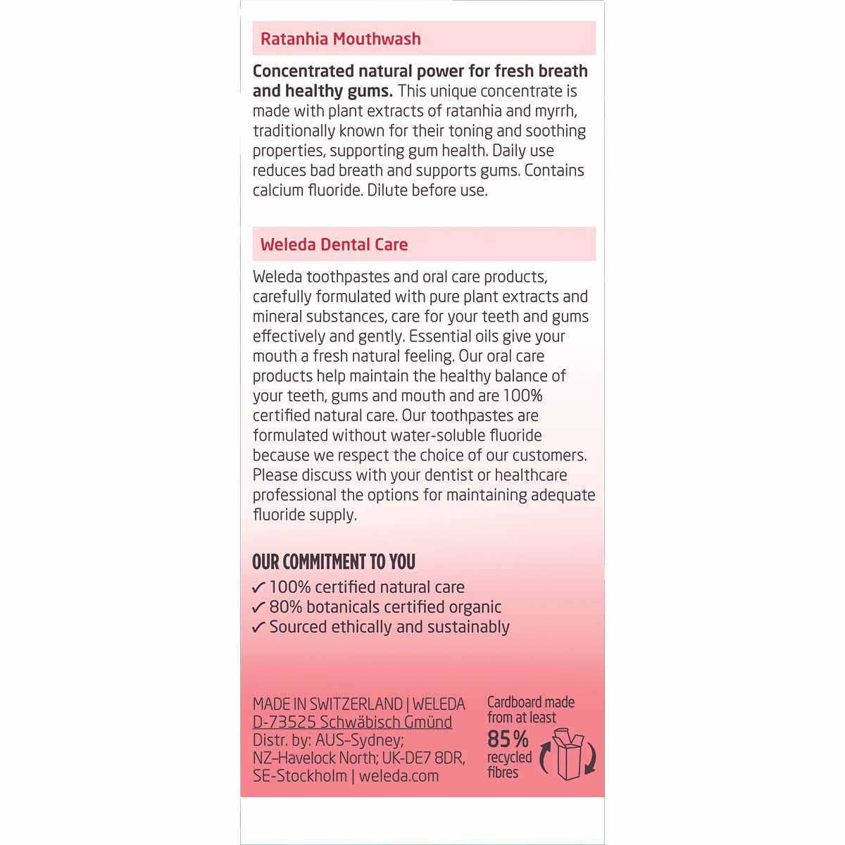 WELEDA Mouthwash Ratanhia Herbal Mint Flavour 50ml