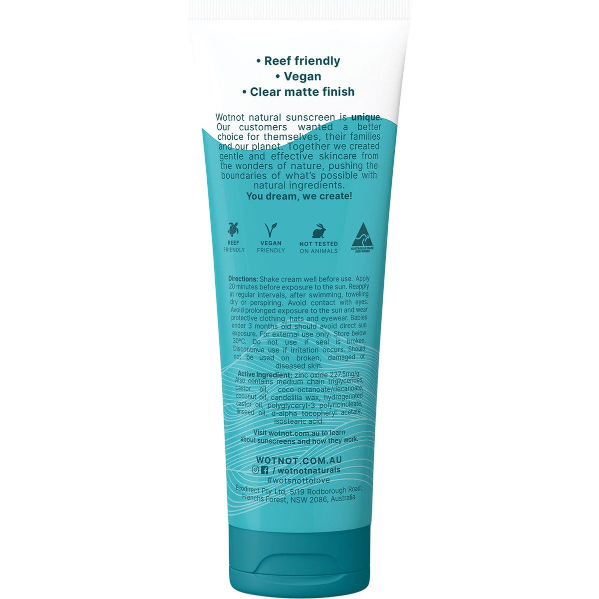Wotnot Naturals Natural Sunscreen SPF 50+ 125g