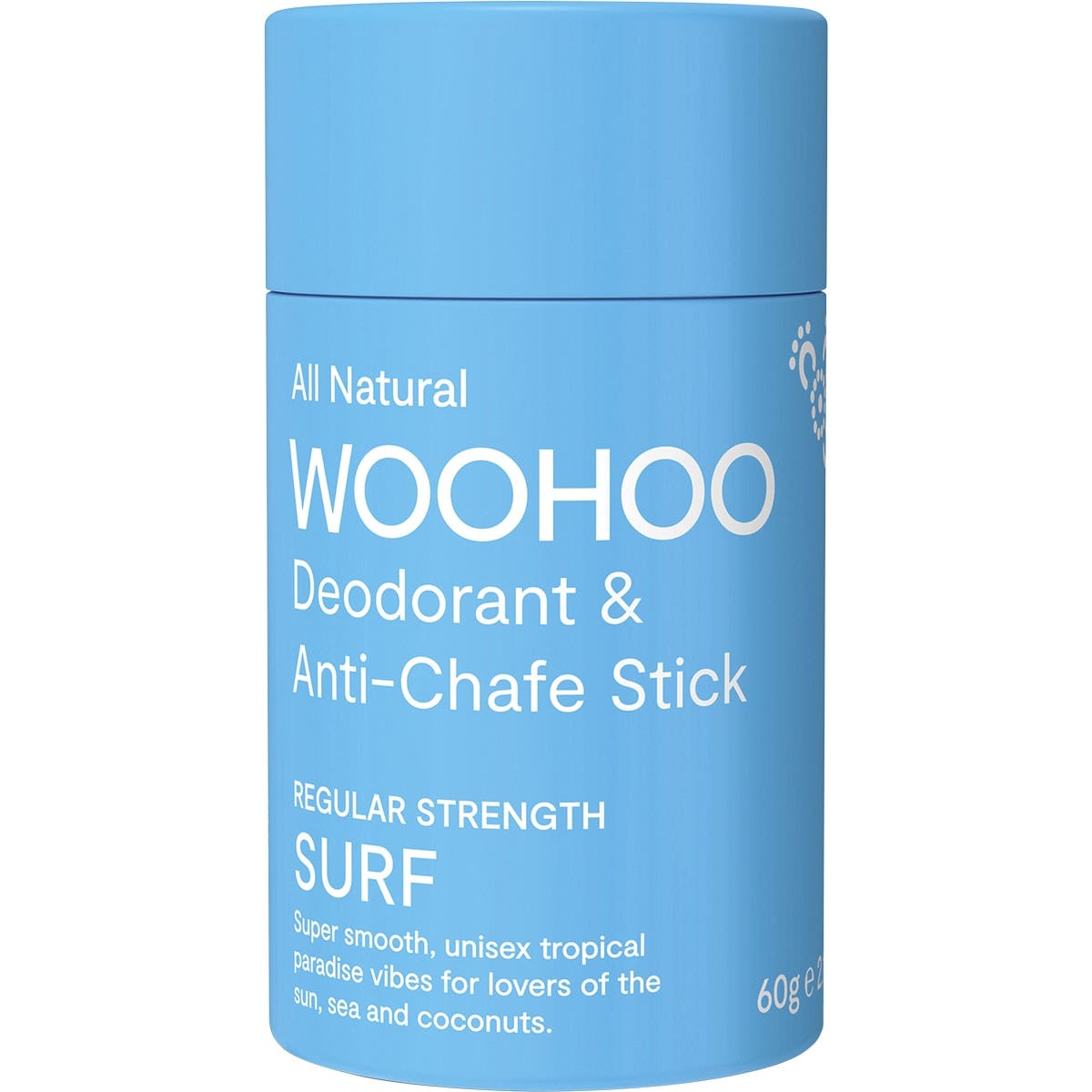 WOOHOO BODY Deodorant & Anti-Chafe Stick Surf - Regular Strength 60g