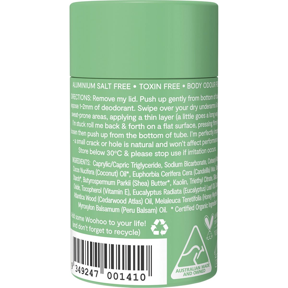 WOOHOO BODY Deodorant Stick Wild Extra Strength 60g