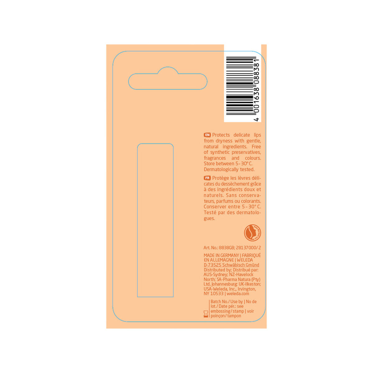 Weleda Organic Lip Balm Everon Beeswax 4.8g