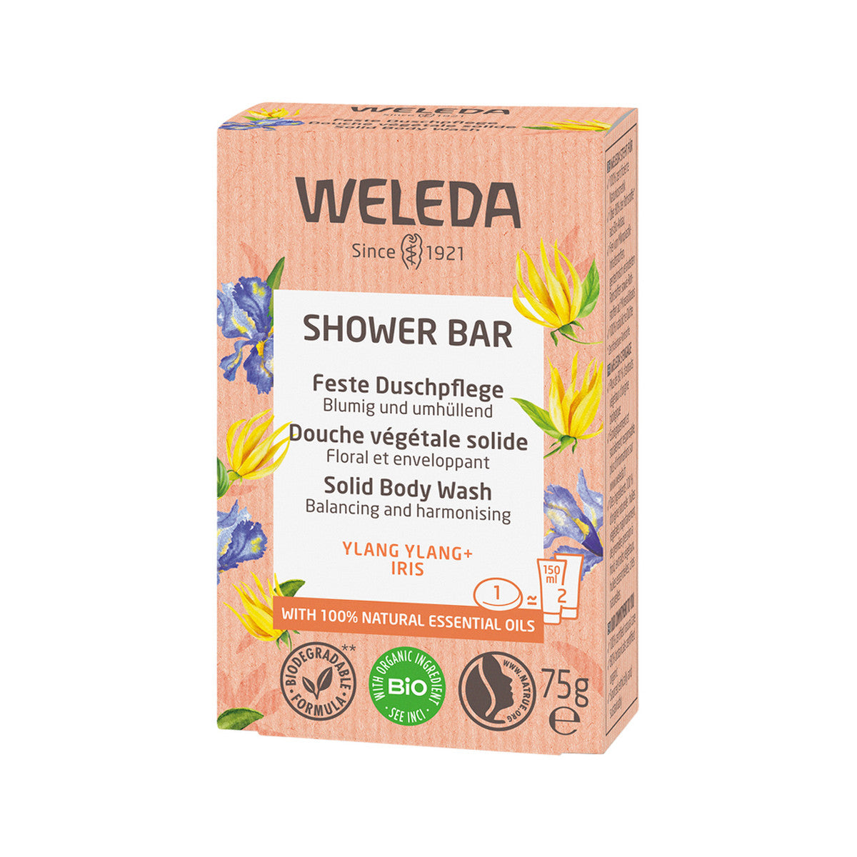 Weleda Organic Shower Bar (Solid Body Wash) Ylang Ylang + Iris 75g