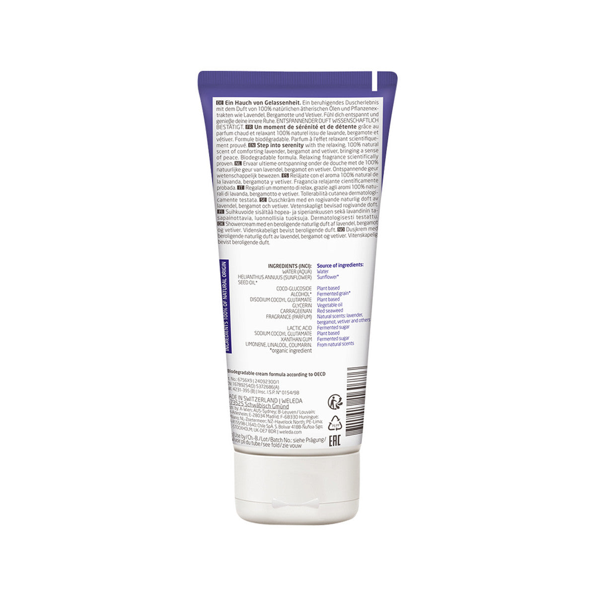 Weleda Organic Aroma Shower Gel Relax (Lavender + Bergamot + Vetiver) 200ml