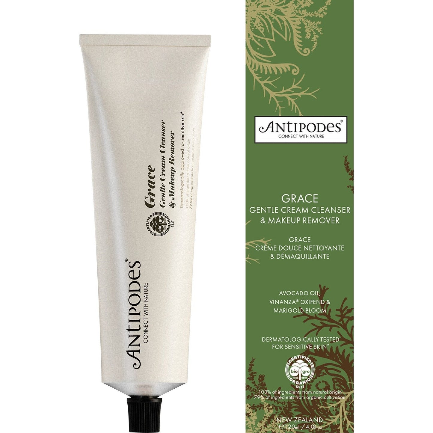 Antipodes Organic Grace Gentle Cream Cleanser & Makeup Remover 120ml