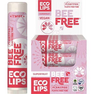 ECO LIPS Lip Balm (Pack of 24) Bee Free - Superfruit 24x4.25g