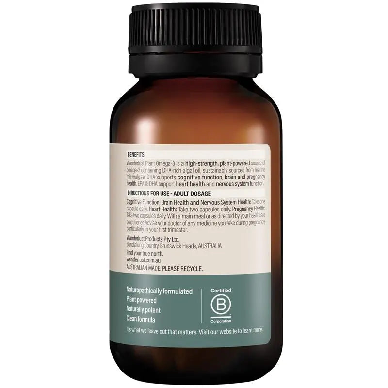 Wanderlust Plant Omega 3 60 Capsules