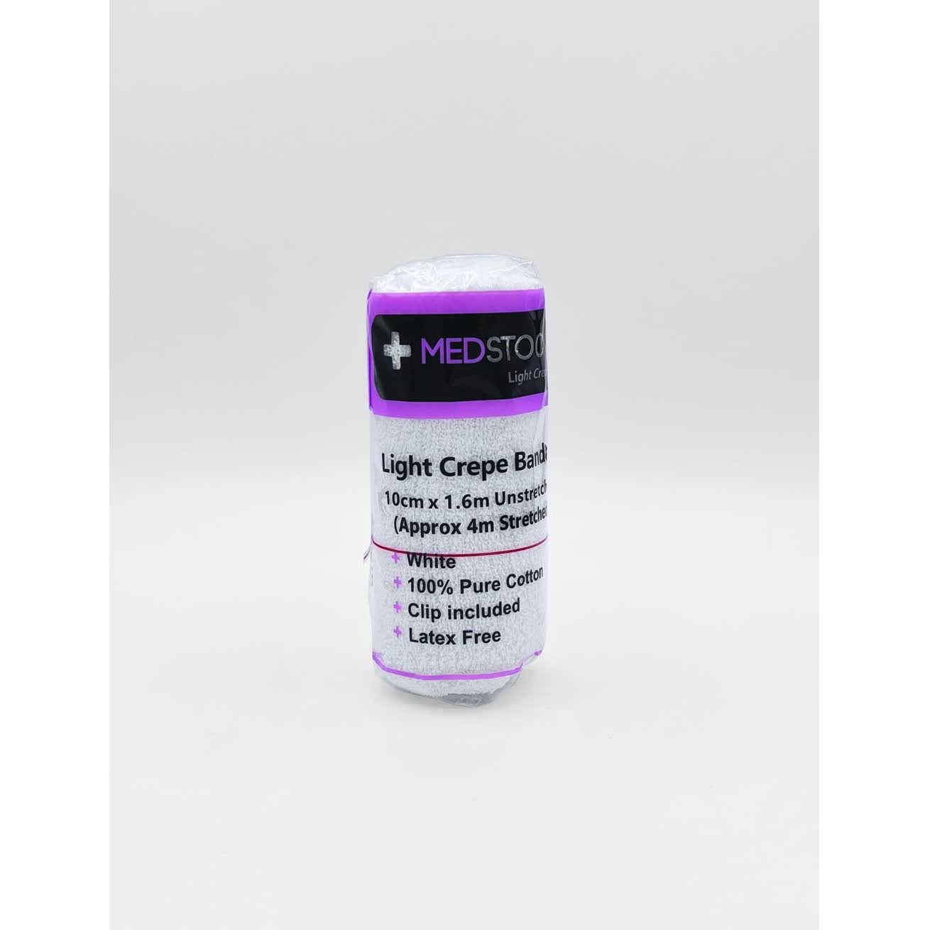 Medstock Lgt Crepe Band With Clip 10 cmx1.6M