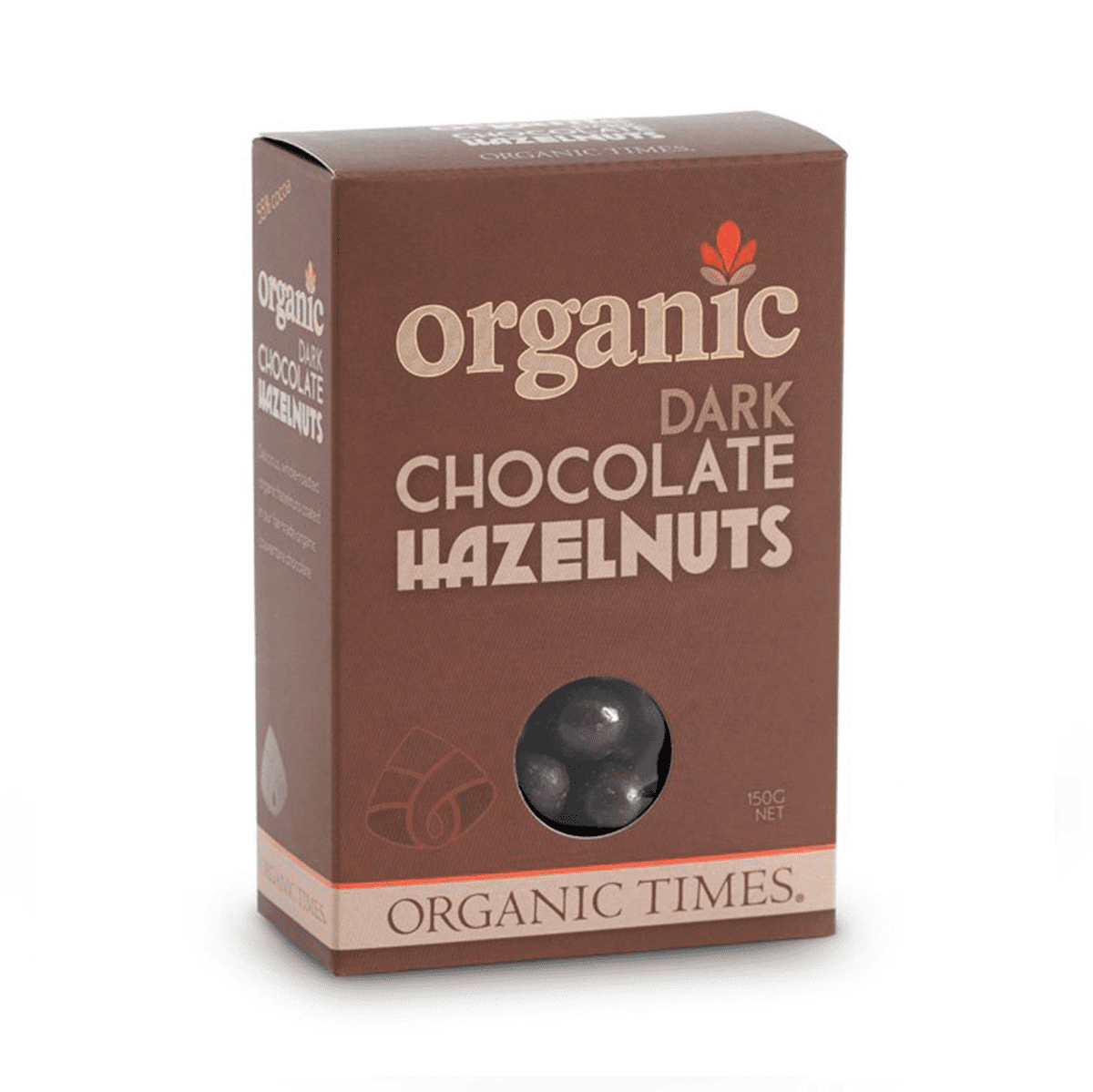 ORGANIC TIMES Dark Chocolate Hazelnuts 150g