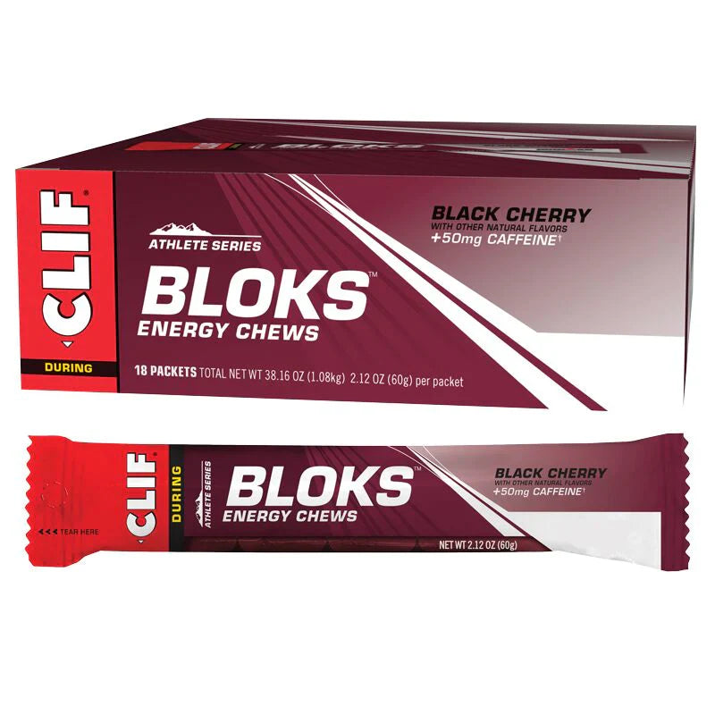 CLIF Bloks Energy Chews Black Cherry (50mg Caffeine) 60g 18PK