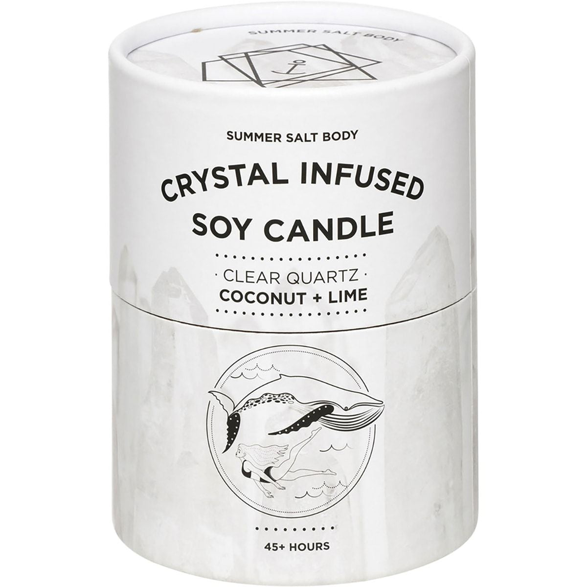 SUMMER SALT BODY Crystal Infused Soy Candle Clear Quartz - Coconut & Lime 1