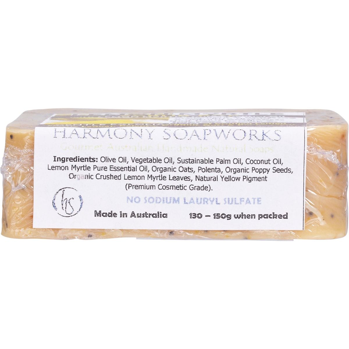 Harmony Soapworks Soap Scrub Bar - Lemon Myrtle 140g