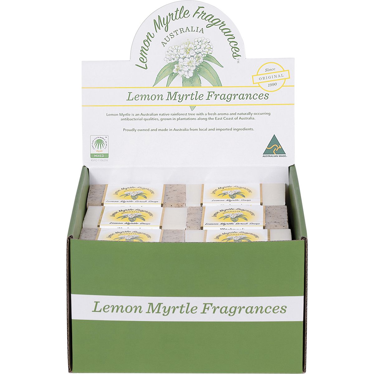 Lemon Myrtle Fragrances Soap Mixed - Plain & Exfoliant 24x100g