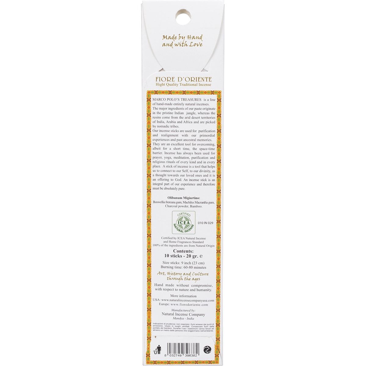 MARCO POLO'S TREASURES Incense Sticks Olibanum Migiurtino 10