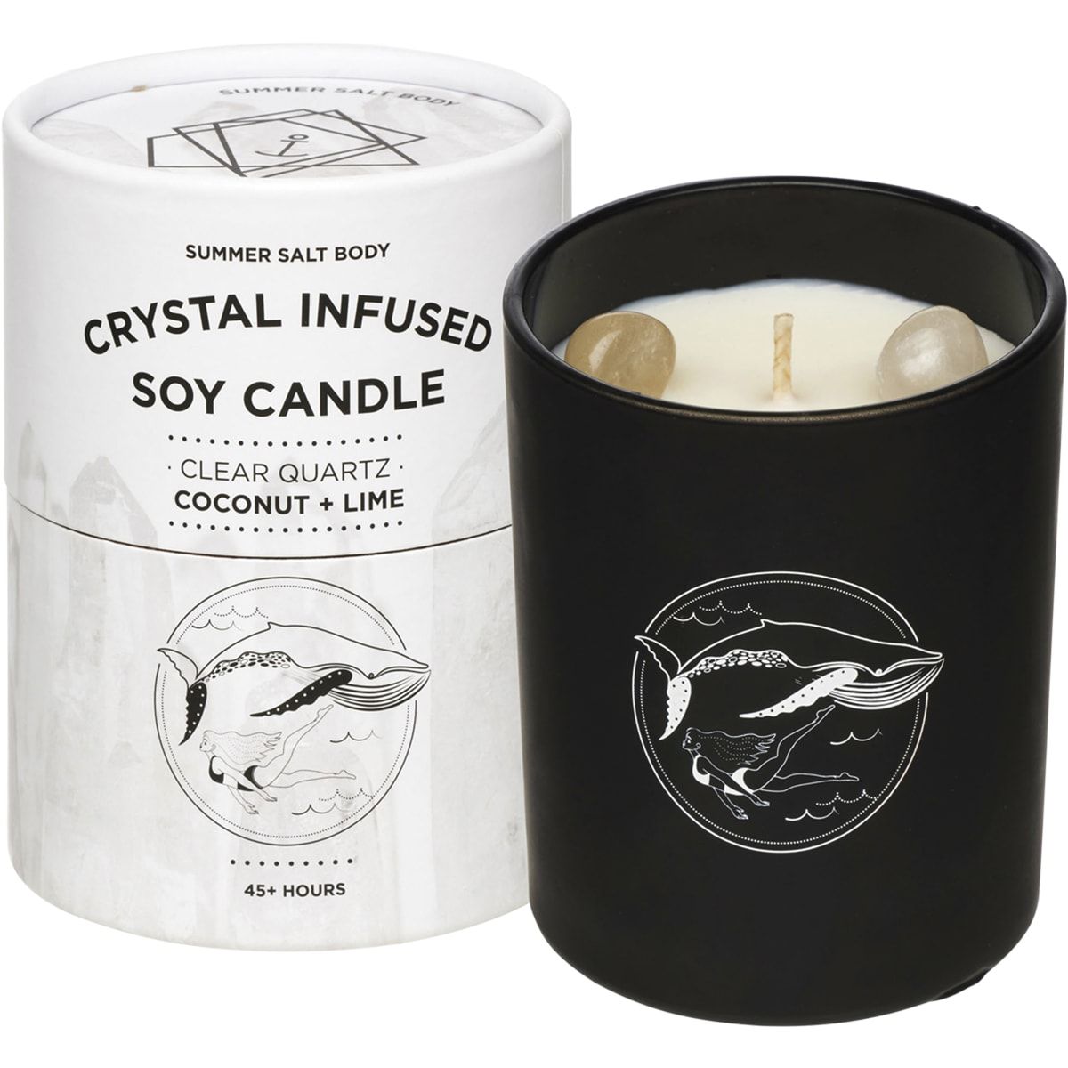 SUMMER SALT BODY Crystal Infused Soy Candle Clear Quartz - Coconut & Lime 1