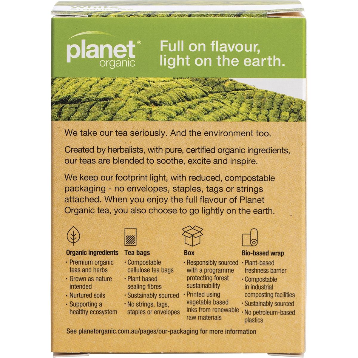 PLANET ORGANIC Herbal Tea Bags White Tea 25
