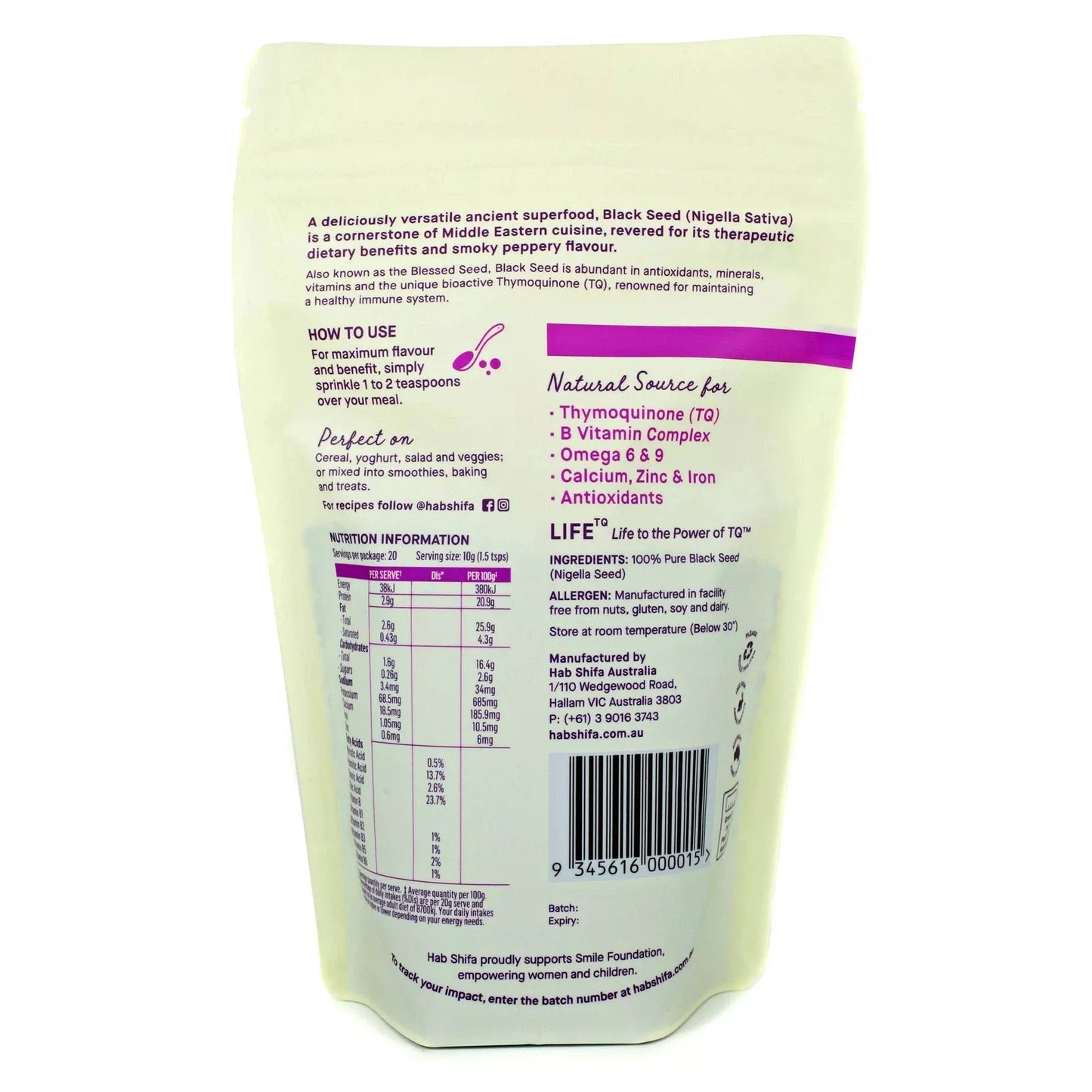 Hab Shifa Organic Black Seed 200g