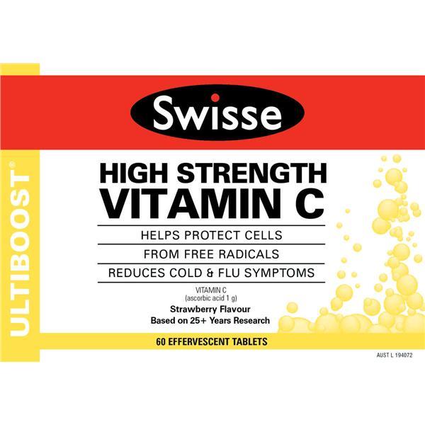 Swisse Ultiboost High Strength Vitamin C Effervescence 60 Tablets