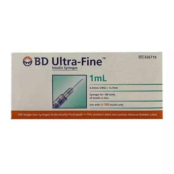 BD Syringes 1ml 29g X 12.7mm 100 Pack