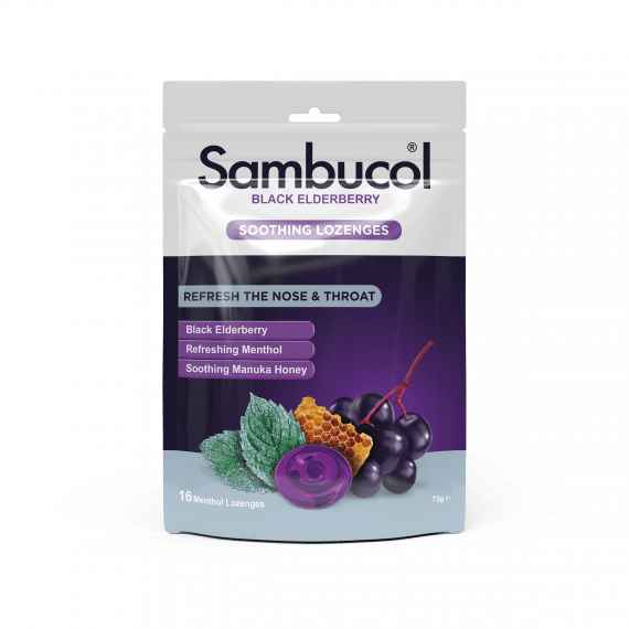 Sambucol Soothing Black Elderberry Menthol Lozenges 16 Lozenges