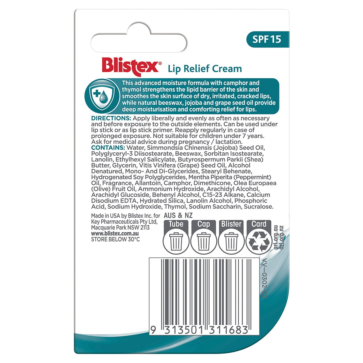 Blistex Lip Relief Cream SPF15 6g