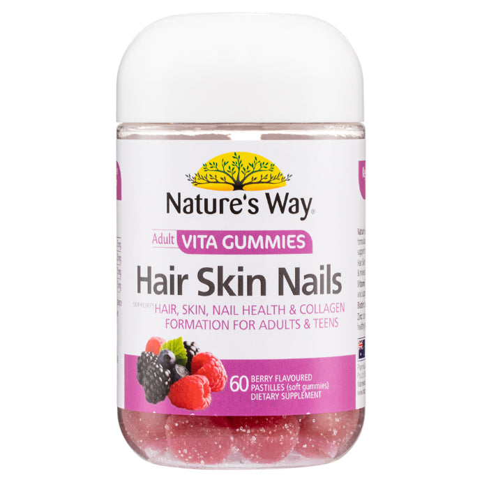 Nature's Way Adult Vita Gummies Hair Skin Nails 60 Gummies