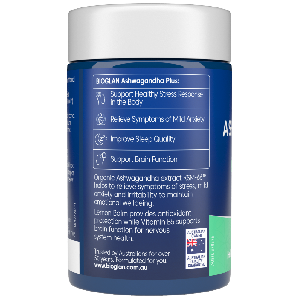 Bioglan Ashwagandha Plus 60 Film Coated Tablets