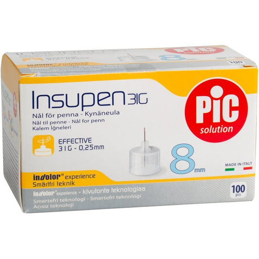 Insupen Pen Insulin Needle 31g 8mm 100PK