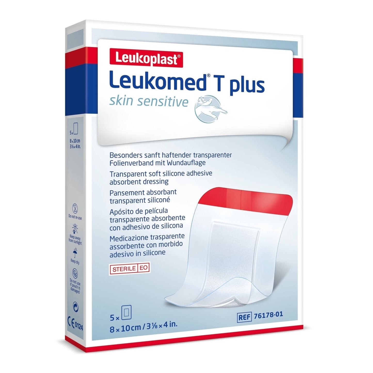 Leukomed T Plus Skin Sensitive Transparent 8cm x 10cm 5PK