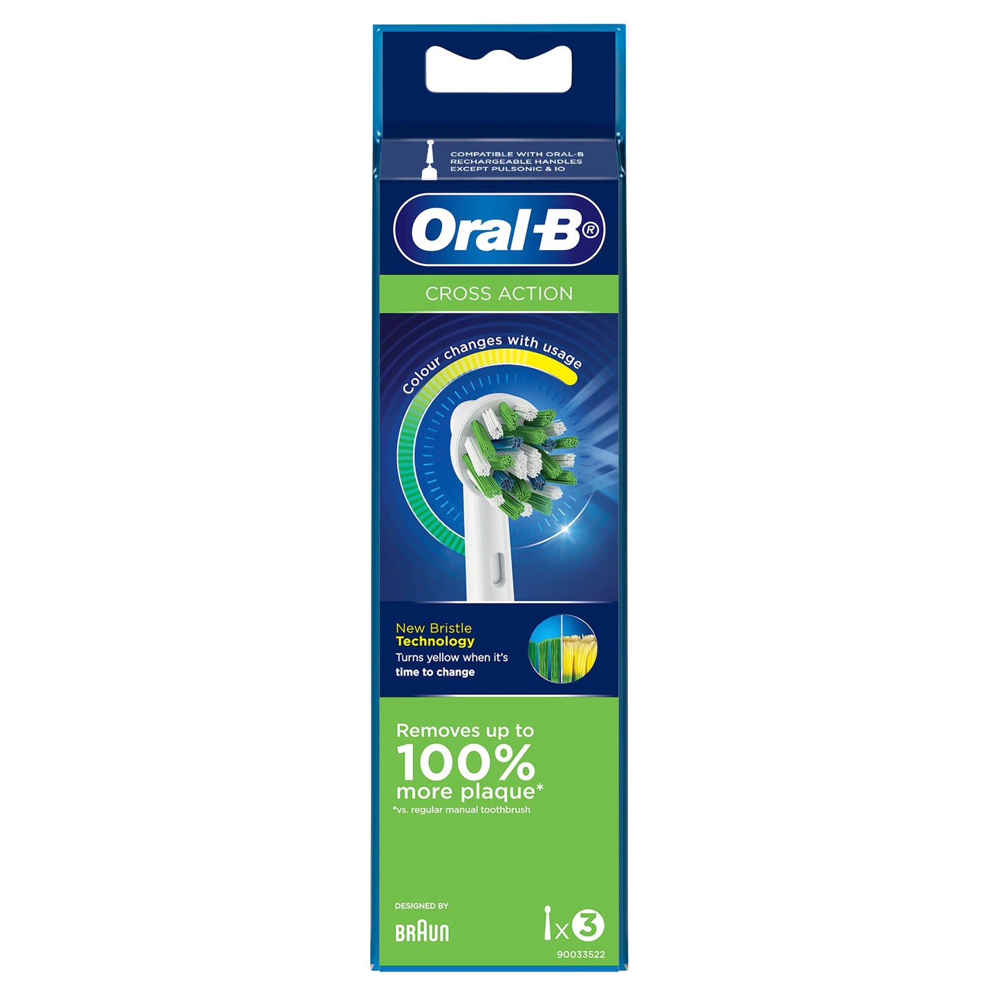 Oral B Power Toothbrush Cross Action Refills 3 Pack