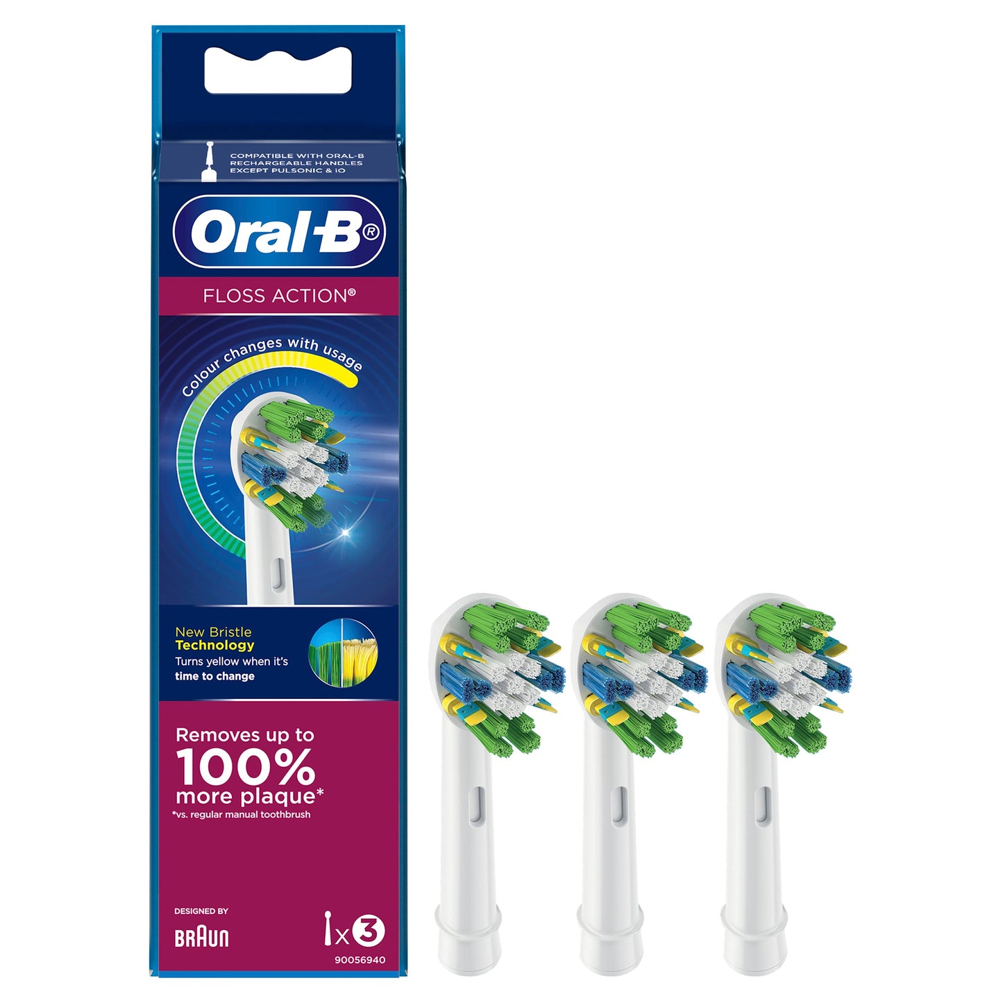Oral B Power Toothbrush Floss Action Refills 3 Pack