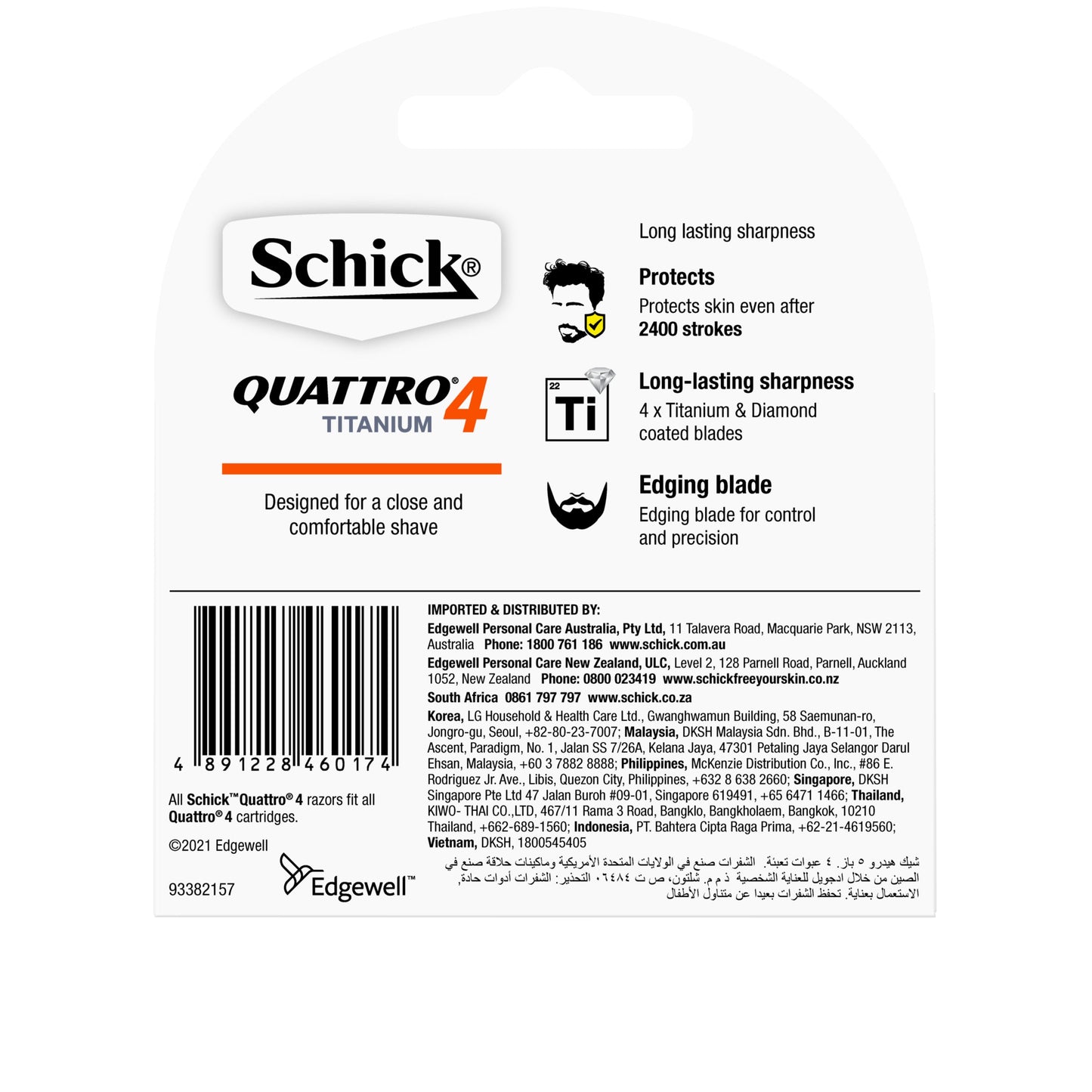 Schick Quattro Titanium Blade 4pk