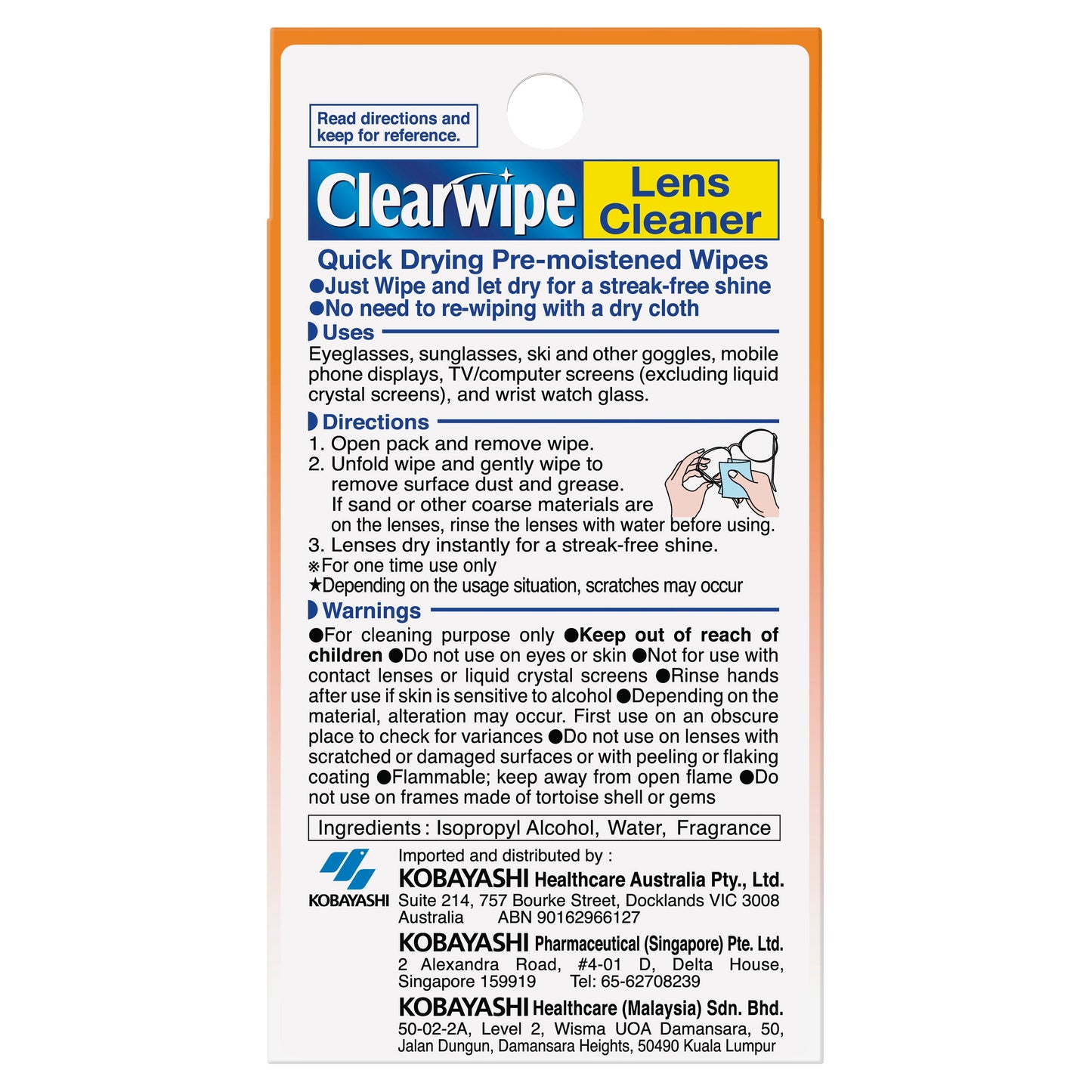 CLEARWIPE Lens Cleaners 20PK