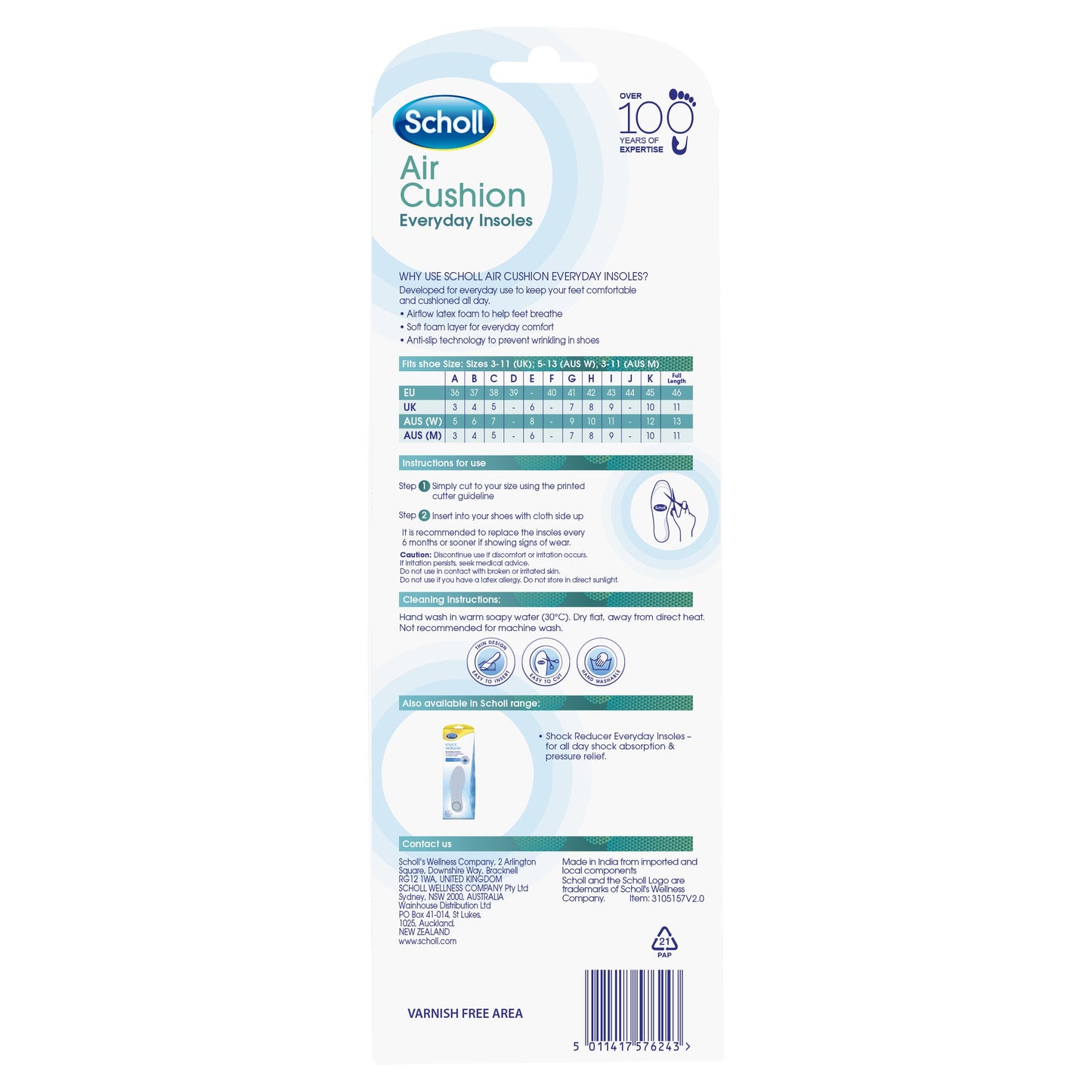 SCHOLL AIR PILLO COMFORT INSOL