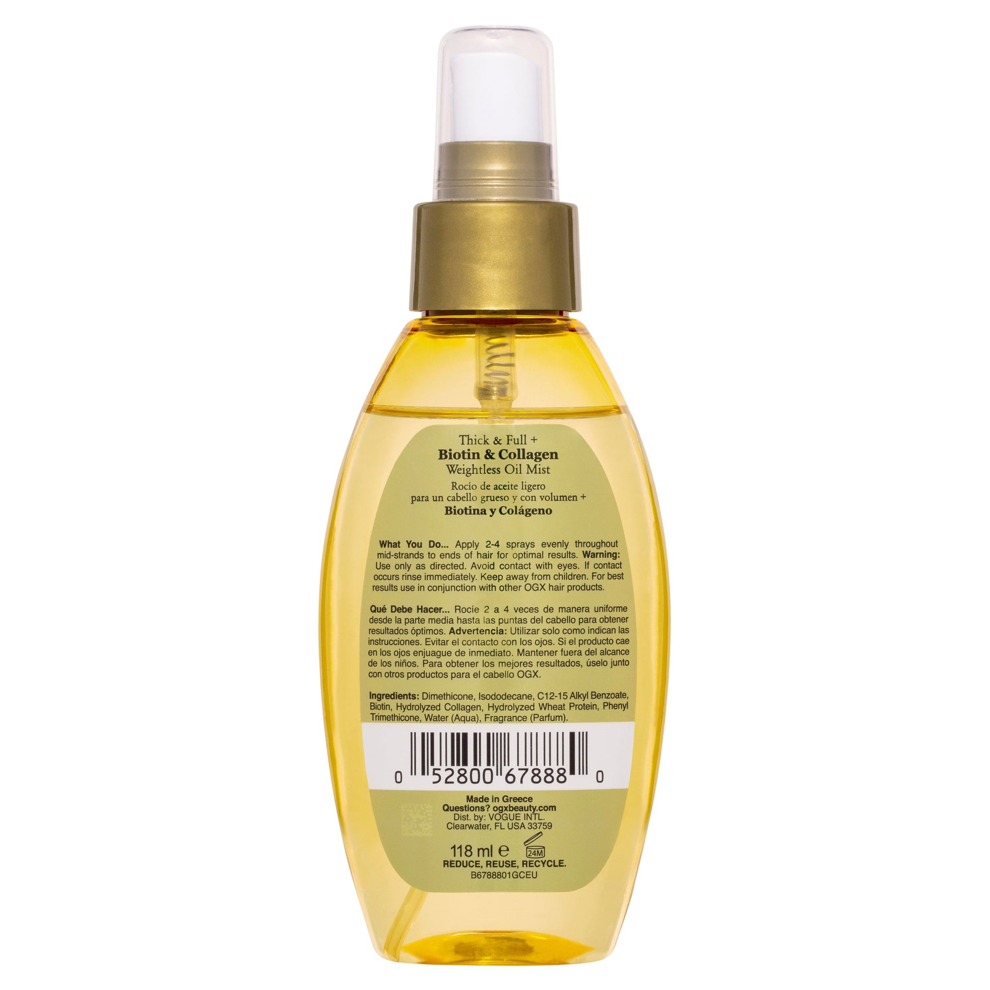 Ogx Biotin & Collagen Volumising Weightless Oil Mist 118mL