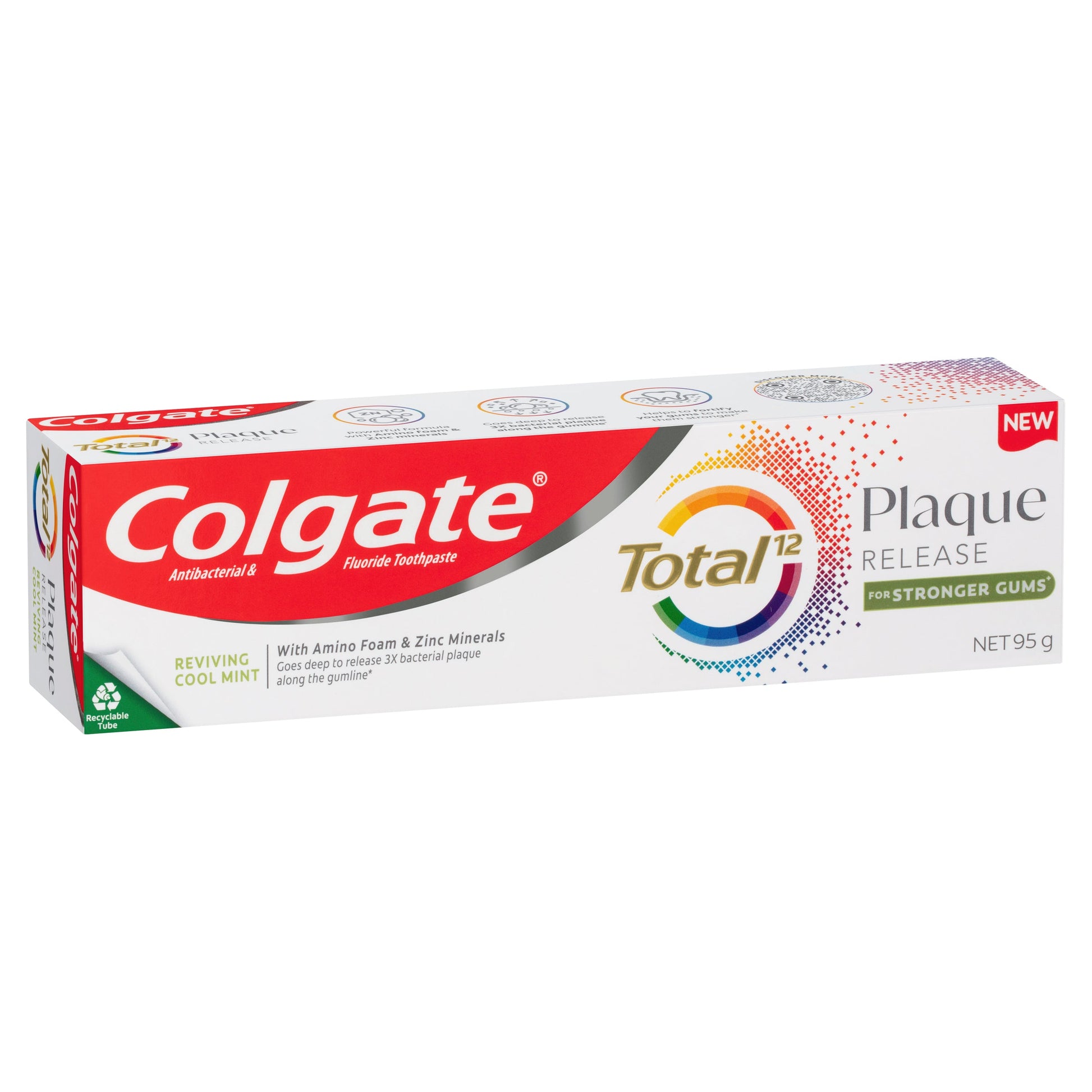 Colgate Total Plaque Release Toothpaste Reviving Cool Mint 95g