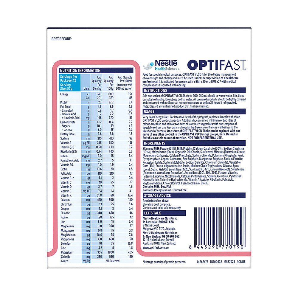 Optifast VLCD Shake Strawberry 12 x 53g